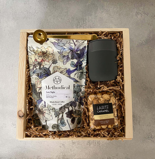 Semi - Custom Corporate Gifts - Bulk Gift Boxes for Clients & Employees: Deluxe Coffee - Box + Wood Gift Company